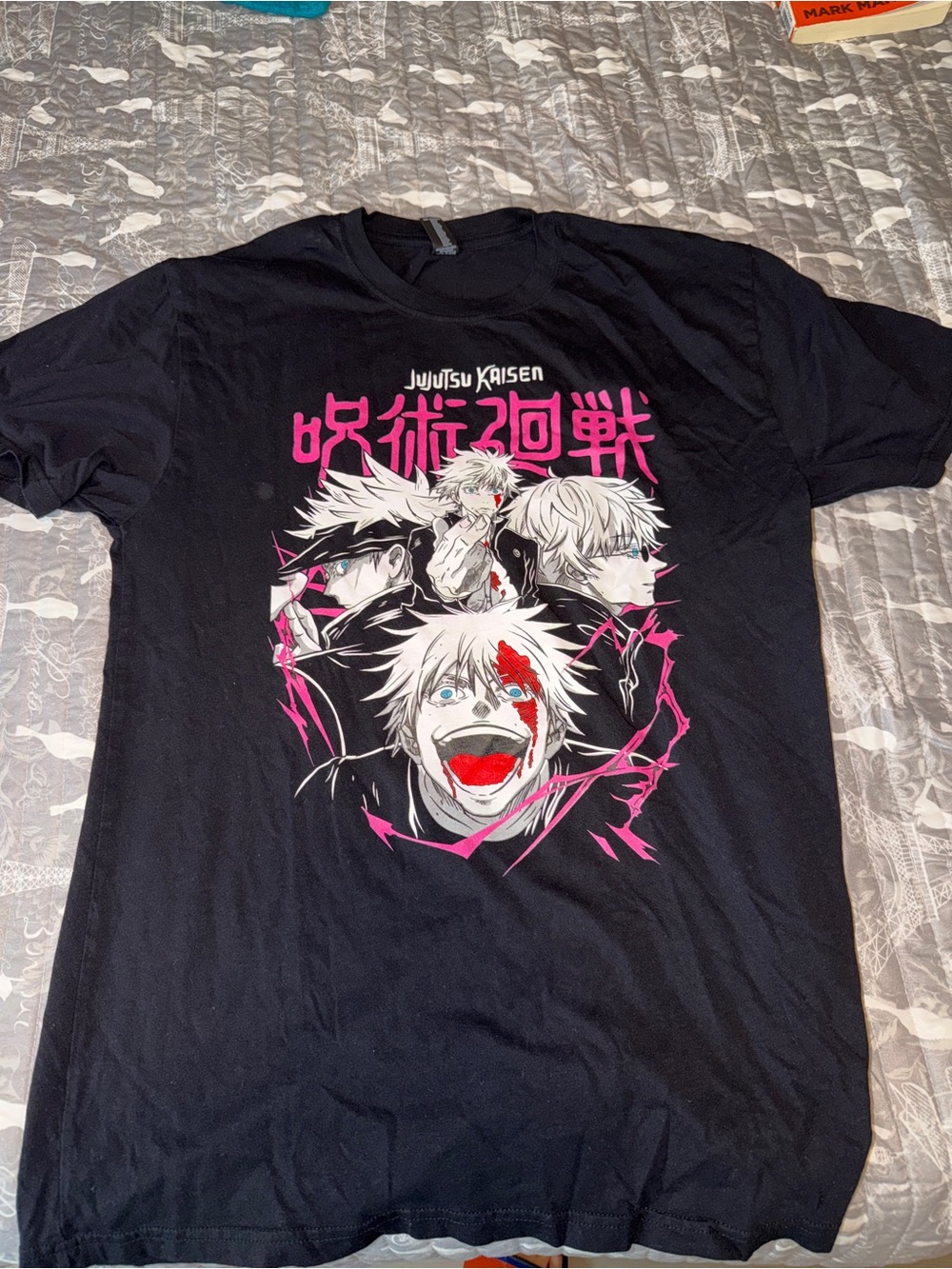 Graphic Tee - Black with Pink & Red Artwork